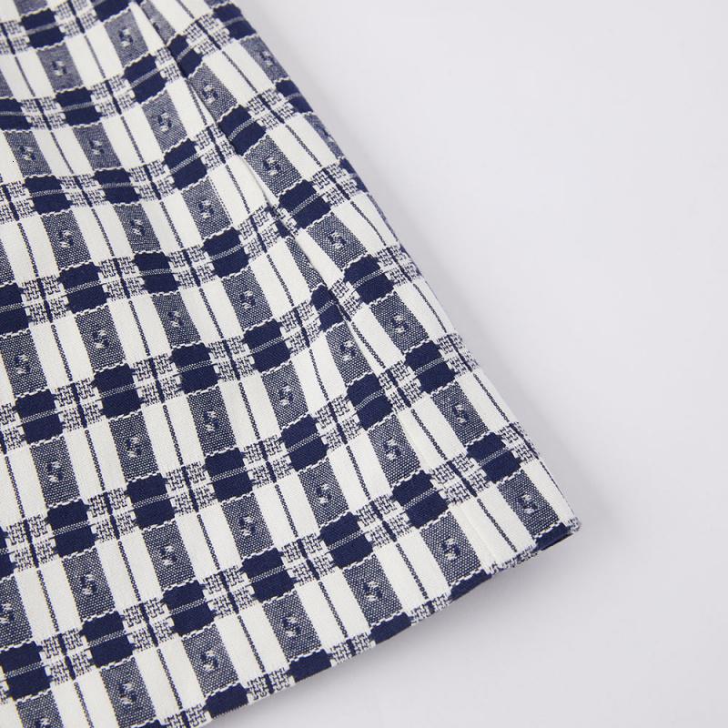 [1件5折价:99.5]美特斯邦威女A型格子梭织半裙舒适简约纯棉休闲时尚A字裙子高清大图