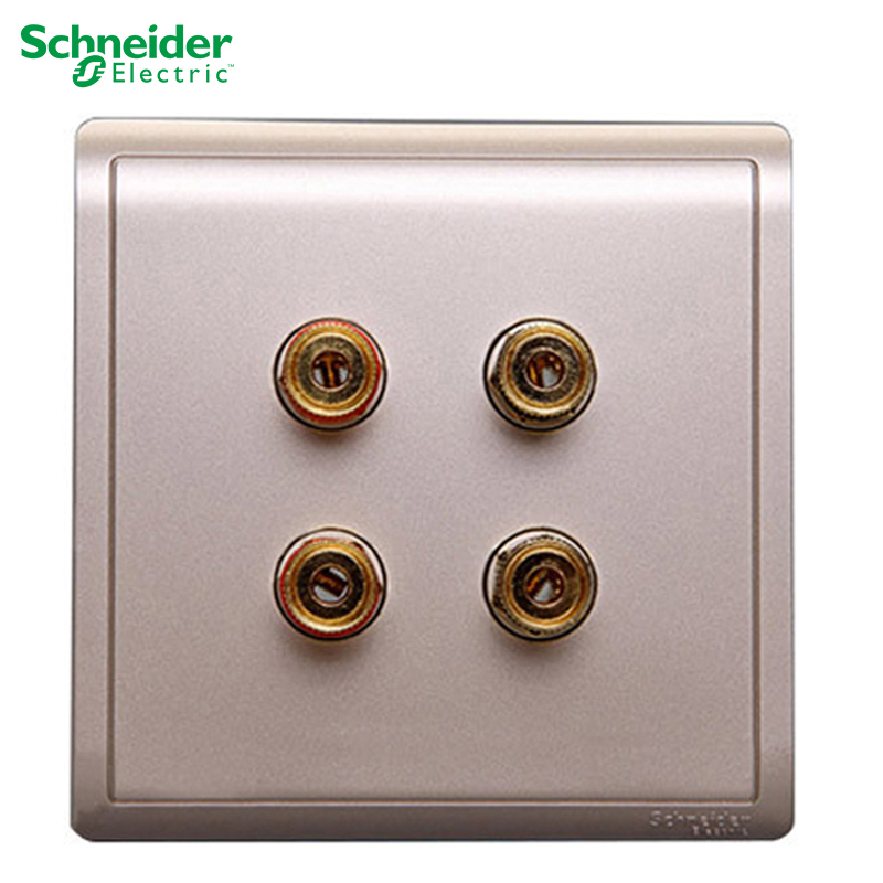 施耐德电气 开关插座 丰尚沉醉金色 插座 86型插座面板 家用墙壁式 五