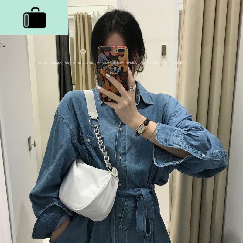 PPSHD韩系单品ins复古港味休闲腋下包链条包多背法斜跨包包2色女!NEW LAKE女士单肩包