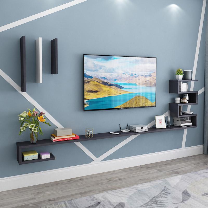 简约客厅置物架闪电客隔板电视机顶盒搁板背景墙壁挂电视柜装饰架参数