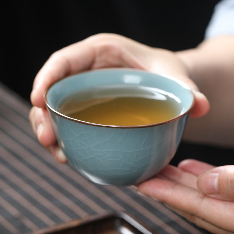 MULTIPOTENT功夫茶杯陶瓷主人杯个人品茗杯汝窑玉脂青古韵杯伴手礼盒