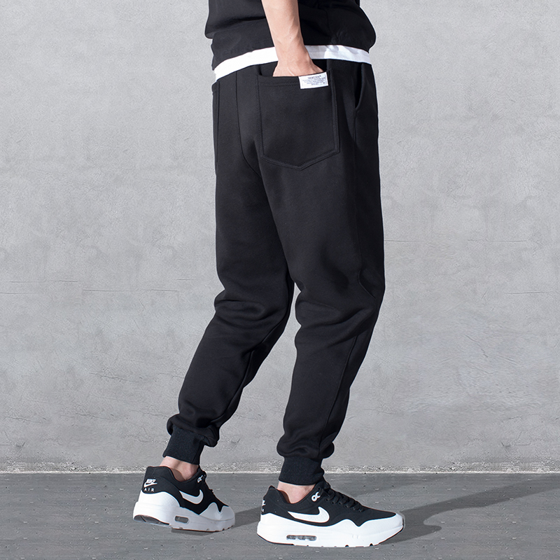 yuansu运动裤秋季束脚裤男士休闲宽松长裤子潮流秋冬季加绒美式篮球