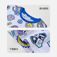 [1件3.5折]铅笔俱乐部2025夏季新品男童T恤儿童圆领短袖中大童章仔印花上衣