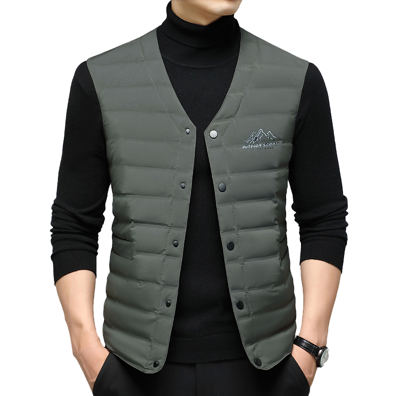 恒源祥中老年羽绒马甲男秋冬款轻薄爸爸内胆背心保暖马夹男士外套高清大图