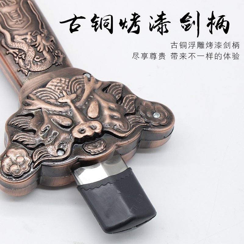 全金属不锈钢可伸缩剑太极剑武术表演男女道具晨练折叠收缩剑重型