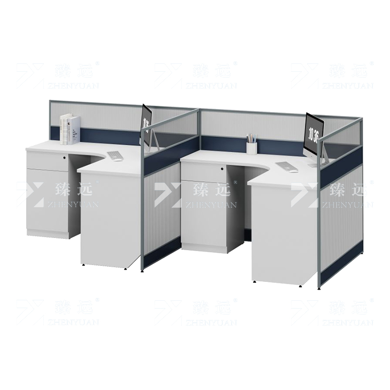 臻远ZYGW-033 屏风工作卡位职员桌办公桌F型双人位