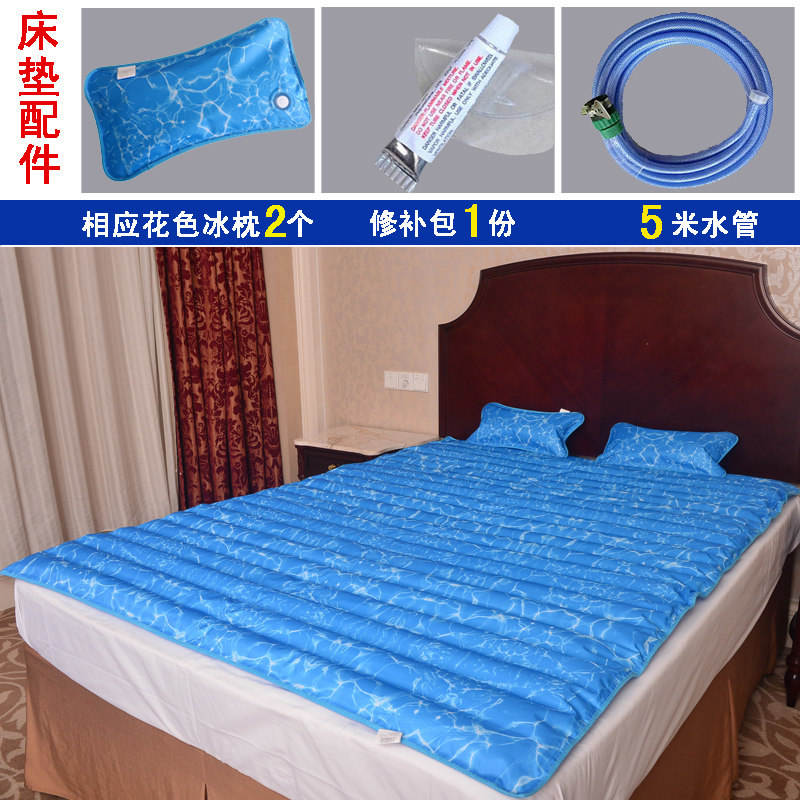 夏季冰垫水床水席学生宿舍单人水床垫夏天家用降温冰床水垫冰凉垫收纳袋 三维工匠 200*120水波纹+2个枕头+5米水管