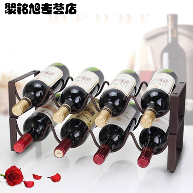 铁艺红酒架摆件酒瓶架可叠加葡萄酒架欧式酒架多瓶创意酒柜展示架家用家装建材及五金住宅家具架类酒架