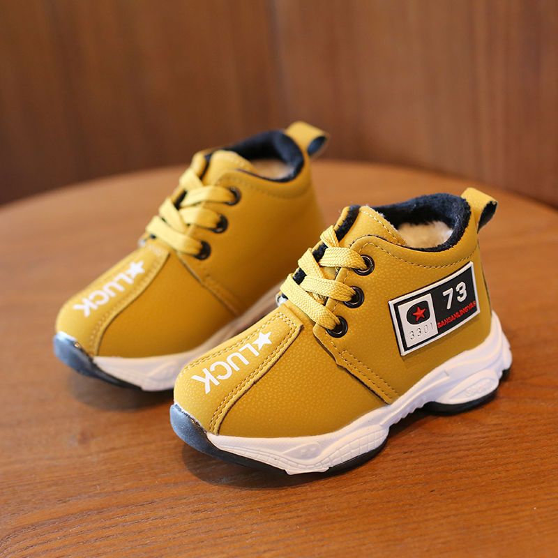 冬季新款儿童运动鞋宝宝棉鞋加厚大棉鞋童鞋男童棉鞋男童鞋雪地靴黑色