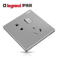 罗格朗Legrand开关插座面板官方旗舰店逸景深砂银色一开5五孔二三插灰色家用暗装墙壁电源86型带开关插座