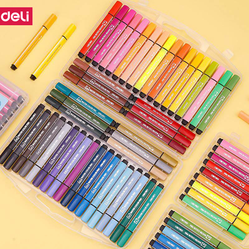 得力delim7072336色卡通粗三角杆水彩笔混g