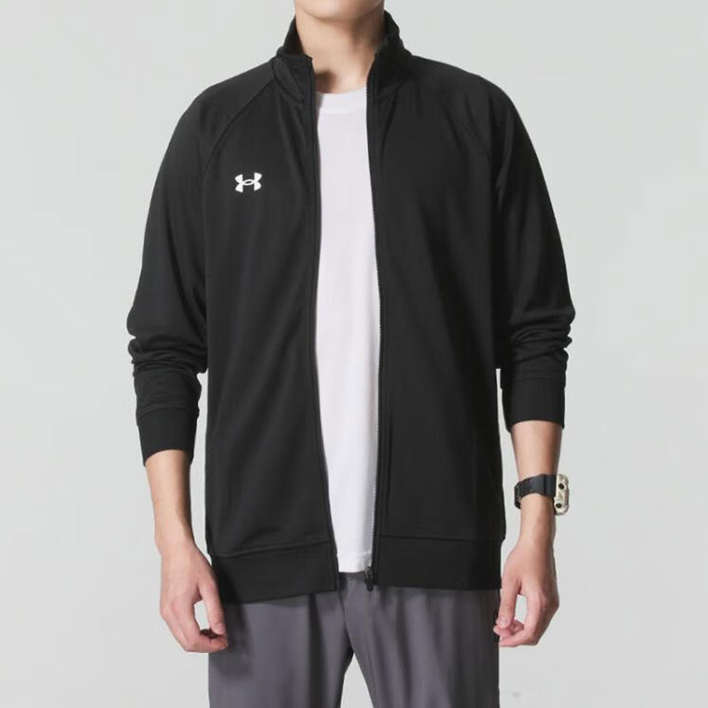 安德玛(Under Armour)男子新款健身跑步简约运动针织立领夹克外套25600404-001 ZP高清大图