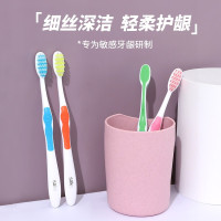 舒客柔丝护齦牙刷细丝软毛清洁舌苔深入清洁呵护牙龈成人家庭情侣6支装(颜色随机)