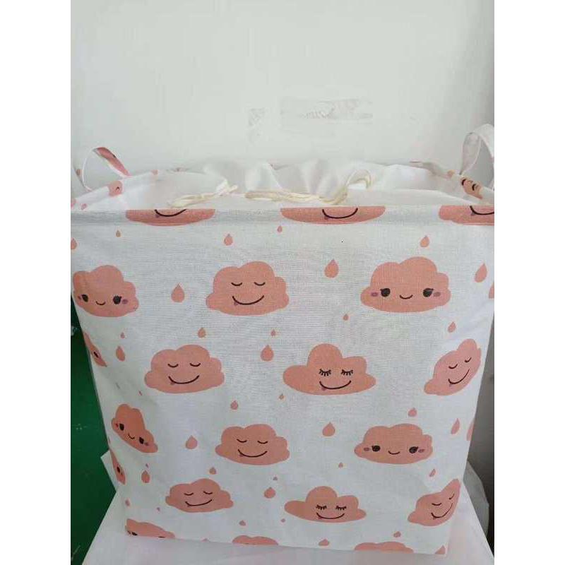 家柏饰(CORATED)脏衣篮家用玩具收纳筐子装衣服收纳桶可折叠墙壁挂式卫生间脏衣篓 云朵100L（50*40*50cm）推荐:加大不加价棉麻束口