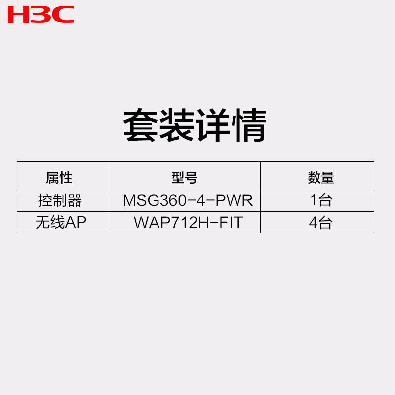 华三(H3C)MSG360-4-PWR+WAP712H-FIT中小型企业办公连锁商用智慧无线组网全屋WiFi套装