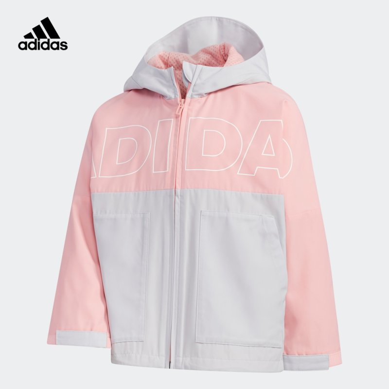 阿迪达斯adidas 2020春小童装训练运动梭织夹克外套FM9734