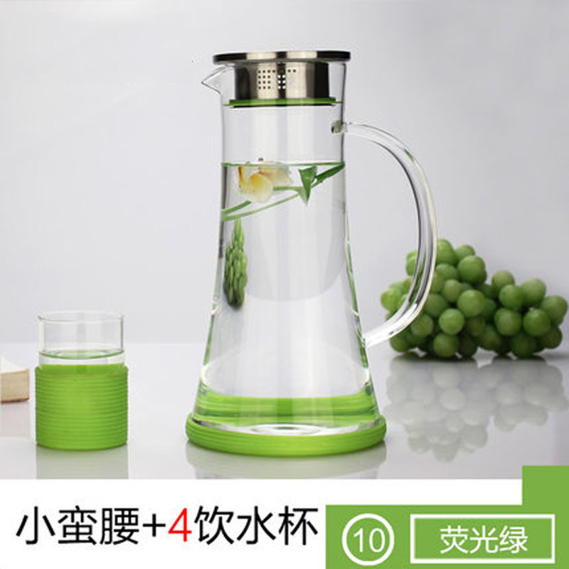 家用时尚大容量凉水壶玻璃耐高温冷水壶凉水杯子花茶壶果汁壶套装送女朋友七夕情人节礼物