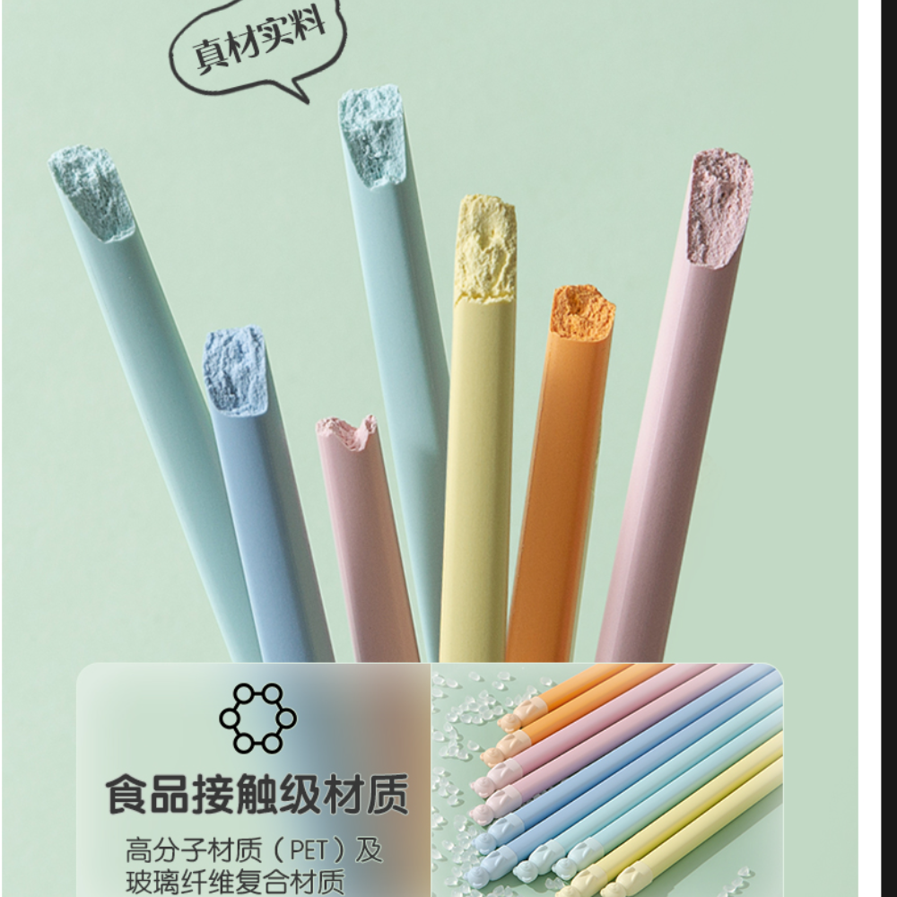 双枪熊熊猫爪合金筷子家用高档颜值马卡龙耐高温防霉抗菌一人一筷 DK40536高清大图