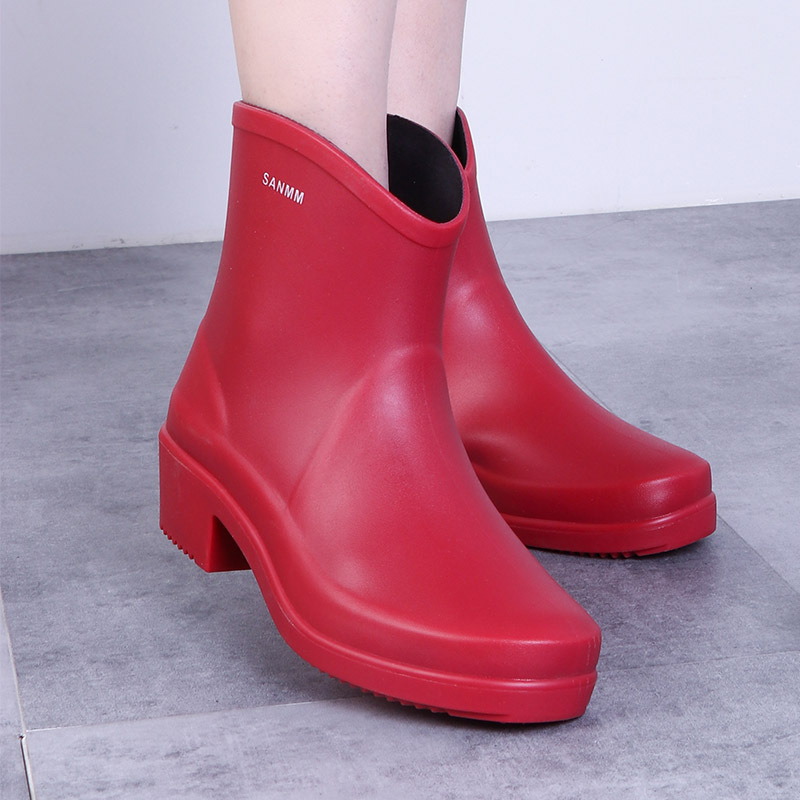 时尚潮流短筒雨鞋女式成人雨靴防水胶鞋防滑低筒工作厨房套鞋水靴108