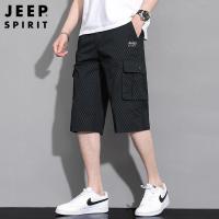 JEEP/吉普男夏季薄款裤子男七分裤宽松休闲短裤男户外运动