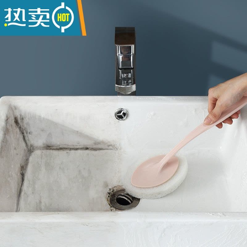 敬平卫生间马桶清洁刷子多功能洗厕所刷长柄去污器刷浴缸地板瓷砖刷 长柄清洁刷[灰色]图片