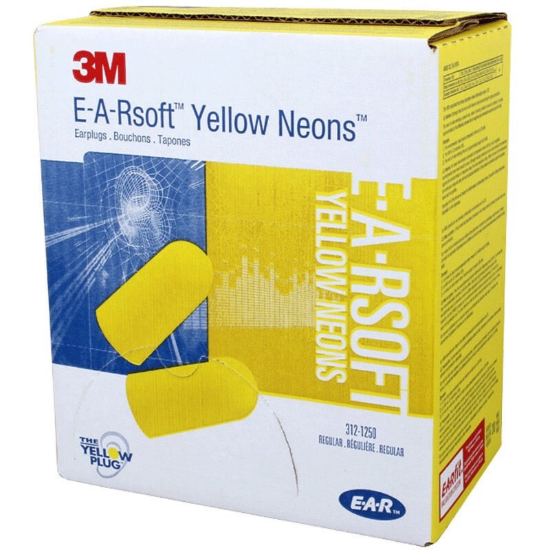 3M 隔音耳塞312-1250防噪音机械抗噪工业车间一次性耳塞200付 1盒
