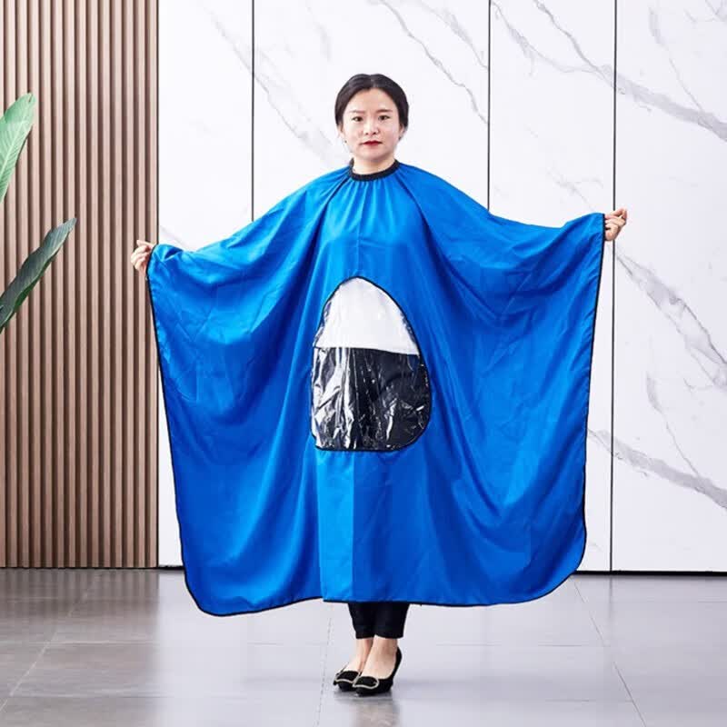 蓬派 剪发理发围布美发店高级不沾发发廊专用 透明口围布[白色]高清大图