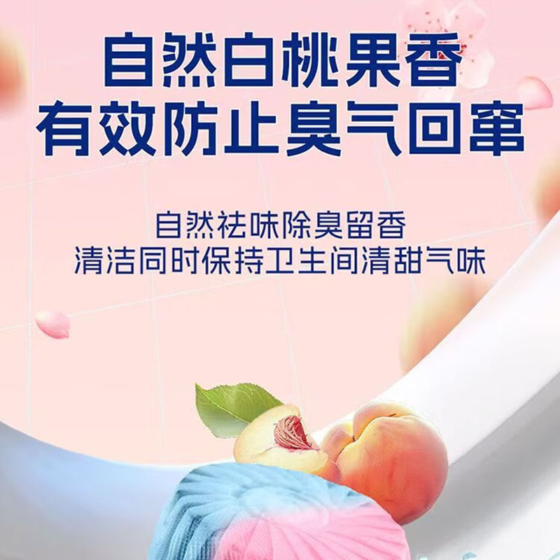 彩虹 R6202-2 洁厕宝 卫士4合1香氛洁厕宝(10个装) 除菌率99.9%,元气白桃味2盒装高清大图