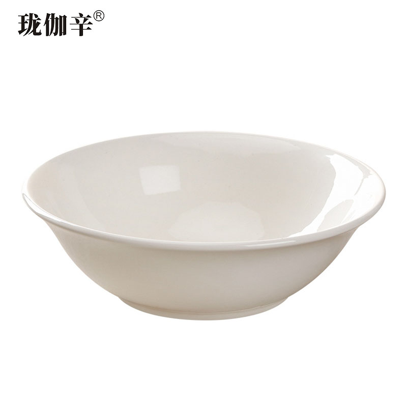 珑伽辛 白色陶瓷碗斗碗盛菜碗汤粉面碗 8英寸/个 8英寸