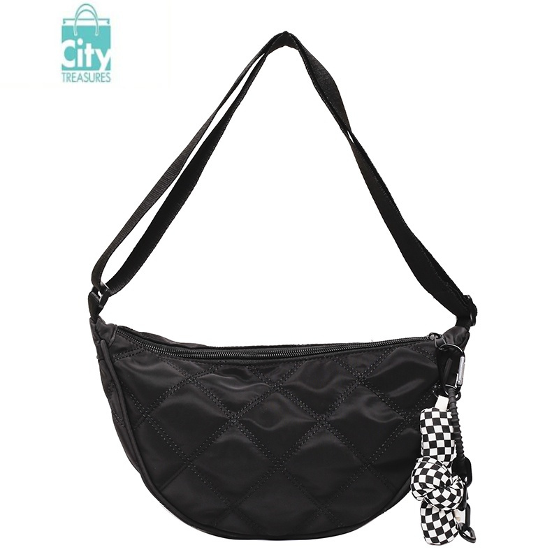 bangdou今年流行包包女2024新款春夏牛津布包单肩包菱格休闲斜挎包