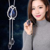 新款韩版时尚百搭郁金香水晶长款女士毛衣链HJSPC3651送女朋友七夕情人节礼物