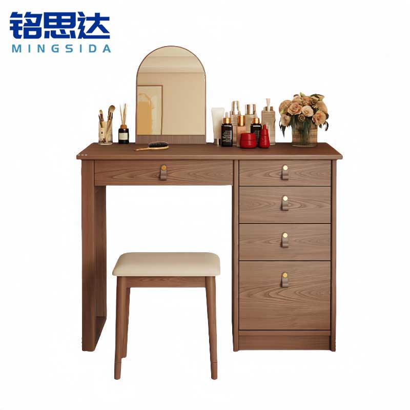 铭思达实木梳妆台80cm含镜凳套高清大图