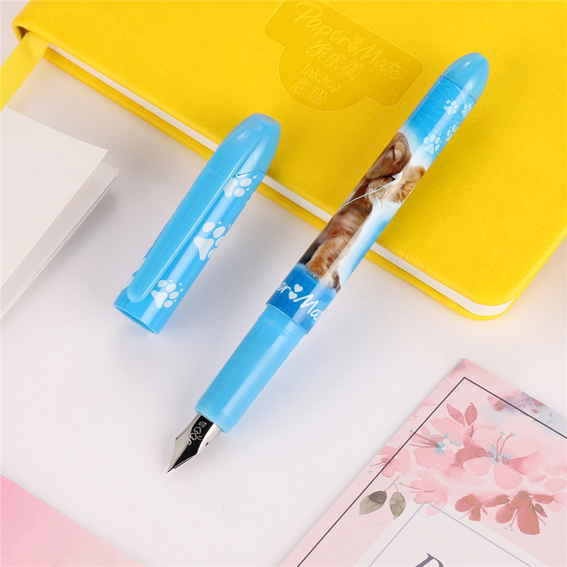 缤乐美（papermate）纯蓝色学生钢笔/墨水笔 宠物狗狗 学生正姿练字笔 EF尖高清大图