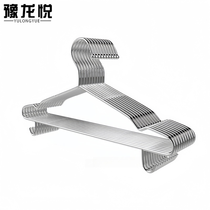 豫龙悦不锈钢衣架 不锈钢衣架防风挂钩42cm20个/组