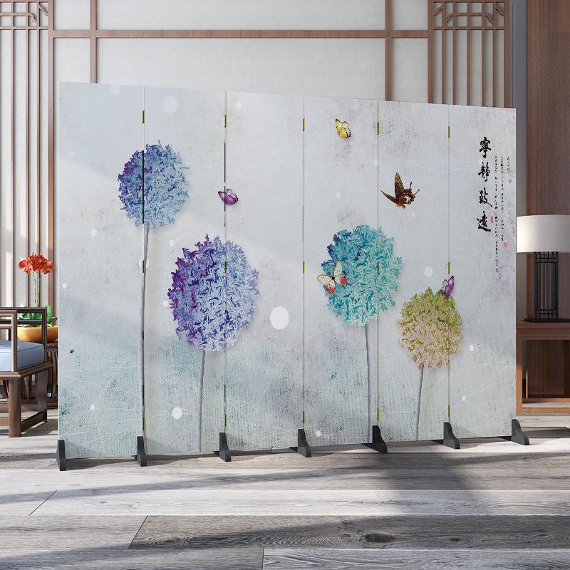 森美人北欧简约屏风隔断墙卧室遮挡家用客厅餐厅折叠移动布艺经济型折屏 S-46扇防透