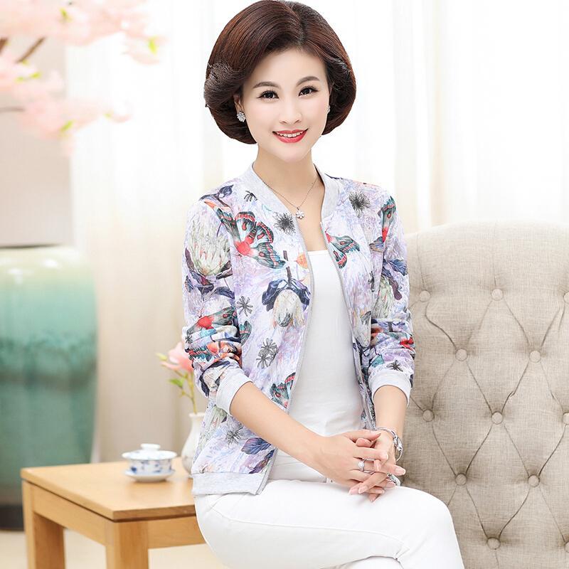 中老年女装夏季薄款棒球服防晒衣40-50岁妈妈大码宽松防晒服