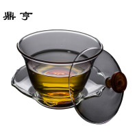 鼎亨一壶玻璃盖碗透明三才茶杯功夫茶具大号手工泡茶器耐热家用敬