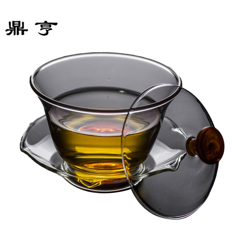 鼎亨一壶玻璃盖碗透明三才茶杯功夫茶具大号手工泡茶器耐热家用敬