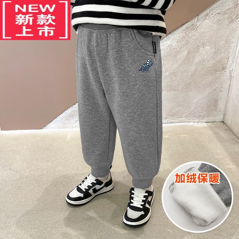 可莉允板牙男童加绒运动裤子冬装秋冬款婴儿童装宝宝小童保暖卫裤潮冬季保暖裤图片