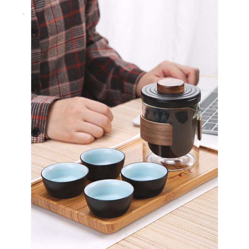 家柏饰(CORATED)便携包旅行功夫茶具套装简约快客杯一壶四杯随身茶壶泡茶杯定制高清大图