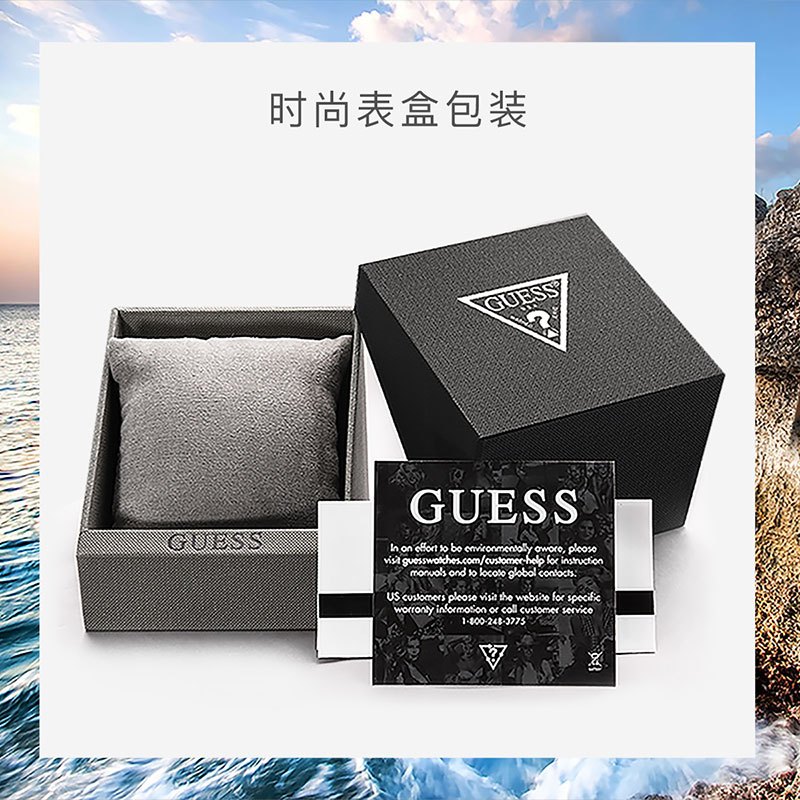 GUESS纤巧迷你水晶镶嵌小表盘石英腕表W0889L3
