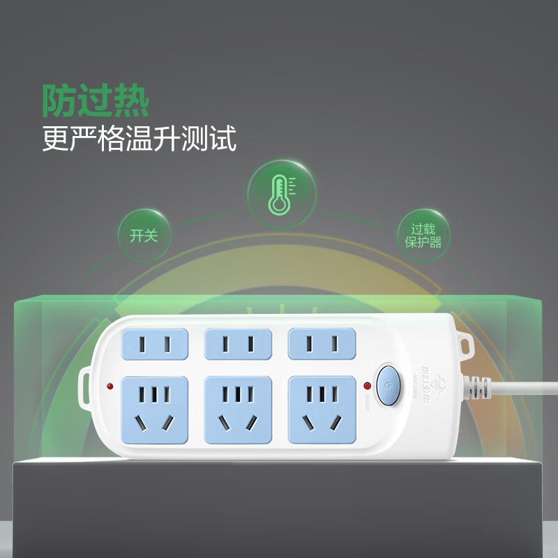 公牛 GN-609 双排单控接线板 (5*3+2*3) 5m 单位:个 (4个起订)高清大图