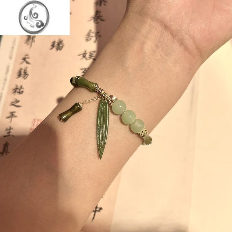 JiMi珍珠新中式竹节串珠手链女生轻奢小众珠子手串2023新款送闺蜜礼物图片