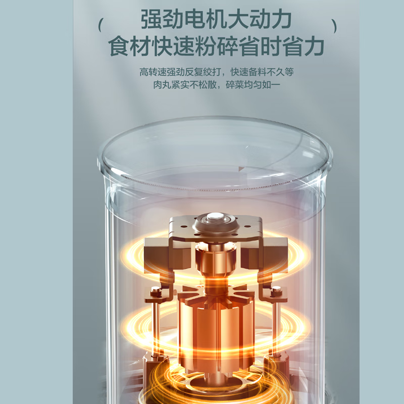 苏泊尔(SUPOR)绞肉机家用料理机 JRD07 宝宝婴儿辅食机小型碎肉机 1.75L(单位:台)天青色高清大图