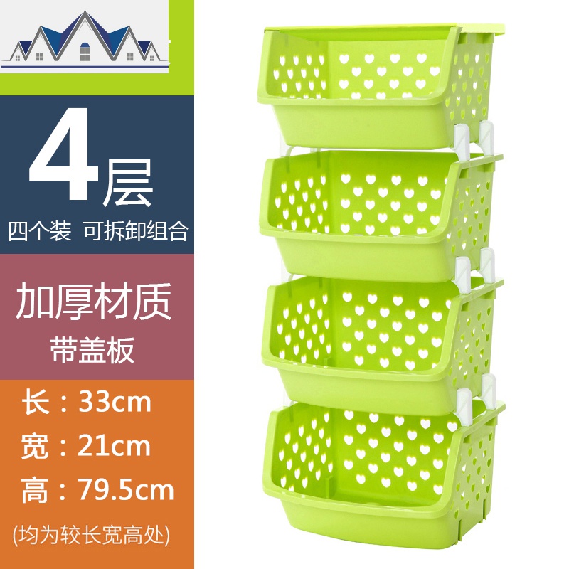 厨房蔬菜置物架收纳架储物架水果收纳筐落地多层菜架菜篮厨房用品 三维工匠高清大图