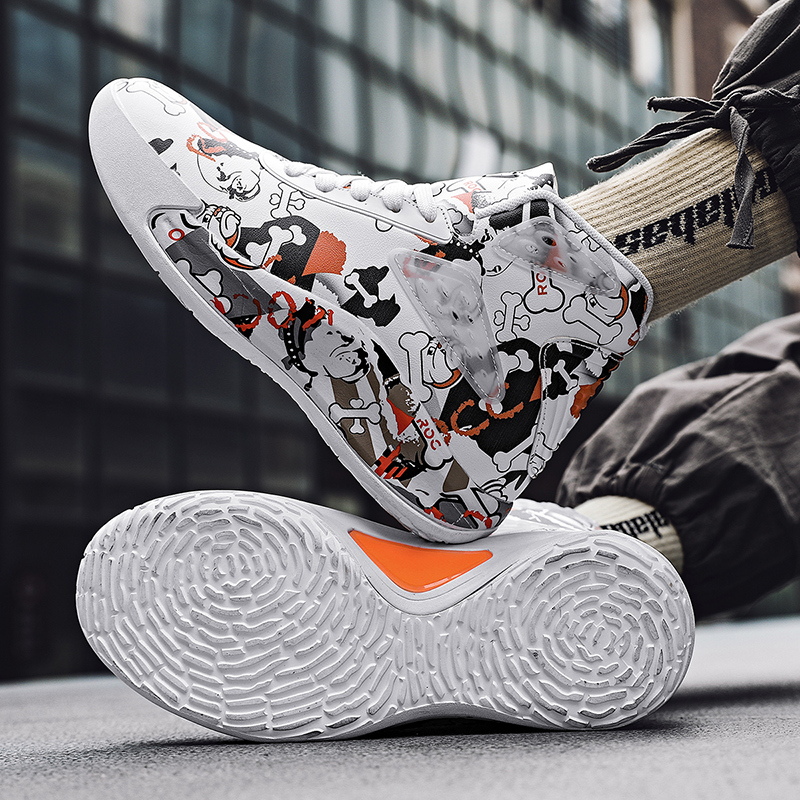 邦塞斯 青少年涂鸦球鞋男篮球2022新款潮鞋学生实战休闲运动鞋子kt5男