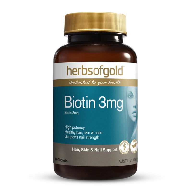澳洲原装进口Herbsofgold和丽康维生素B7生物素片营养脱发