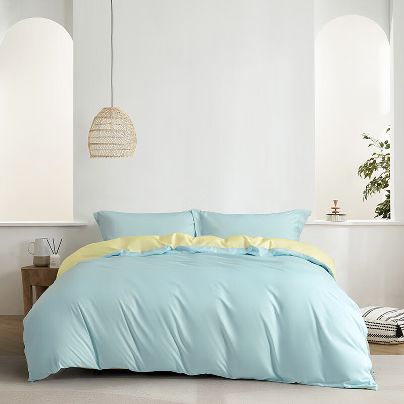 水星家纺 轻蓝雅梦磨毛抗菌四件套 132713 200cm×230cm/套