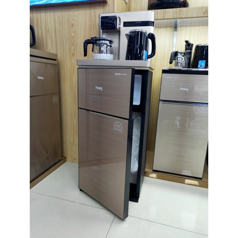 Peves/奔腾饮水机 BT-8609咖啡色 豪华花架遥控双出水 奔腾家用茶吧机
