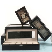 趣涉家居 简约现活日用家居百货收纳用品皮质手表收纳盒地摊展示箱摆摊带锁欧式手表礼盒包装盒手表箱居家用品